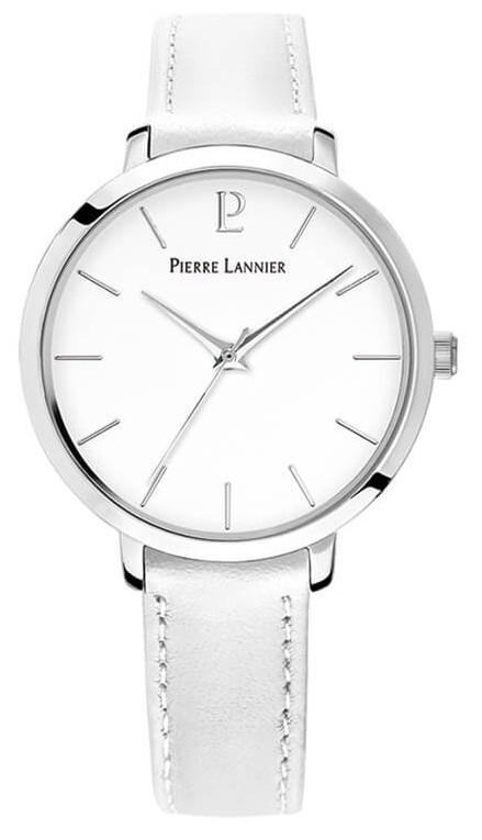 Pierre Lannier PIERRE LANNIER Chouquette - 034N600, Silver case with White Leather strap
