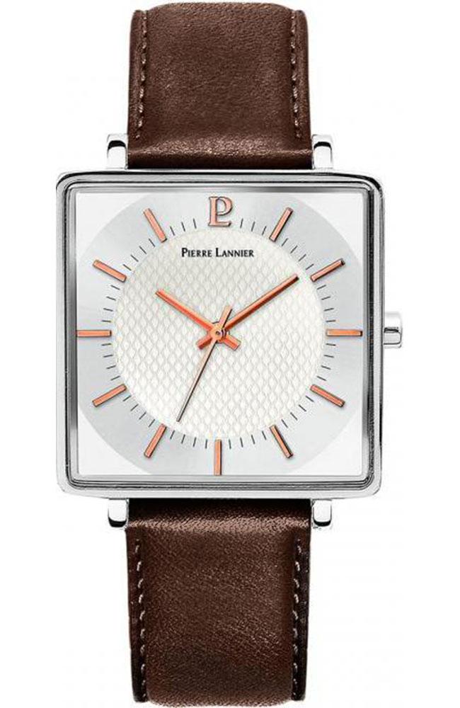 Pierre Lannier PIERRE LANNIER Lecare - 210F124 Silver case with Brown Leather strap