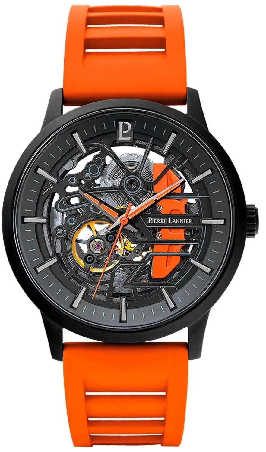 Pierre Lannier PIERRE LANNIER Paddock Automatic - 341A499 Black case with Orange Rubber strap