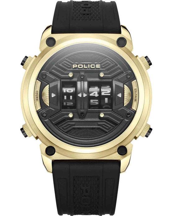 POLICE Rotor - PEWJP2228501 Gold case with Black Rubber Strap