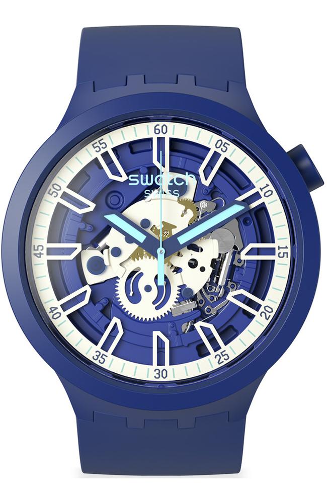 SWATCH Big Bold Iswatch - SB01N102, Blue case with Blue Rubber Strap