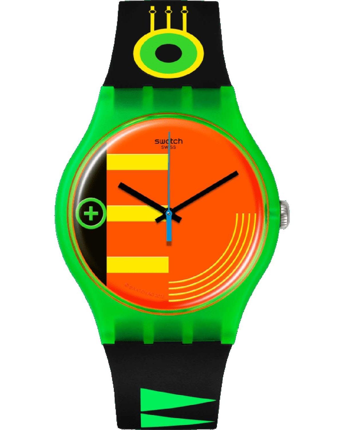 Swatch SWATCH Neon Rider - SO29G106, Green case with Multicolor Rubber Strap