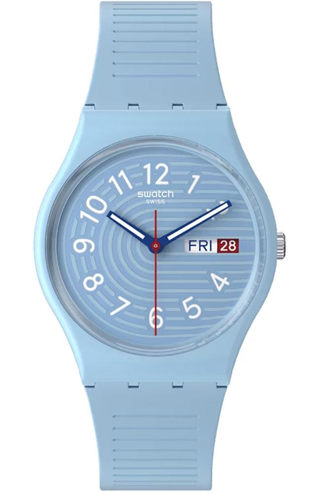 Swatch SWATCH Trendy Lines In The Sky - SO28S704, Light Blue case with Light Blue Rubber Strap