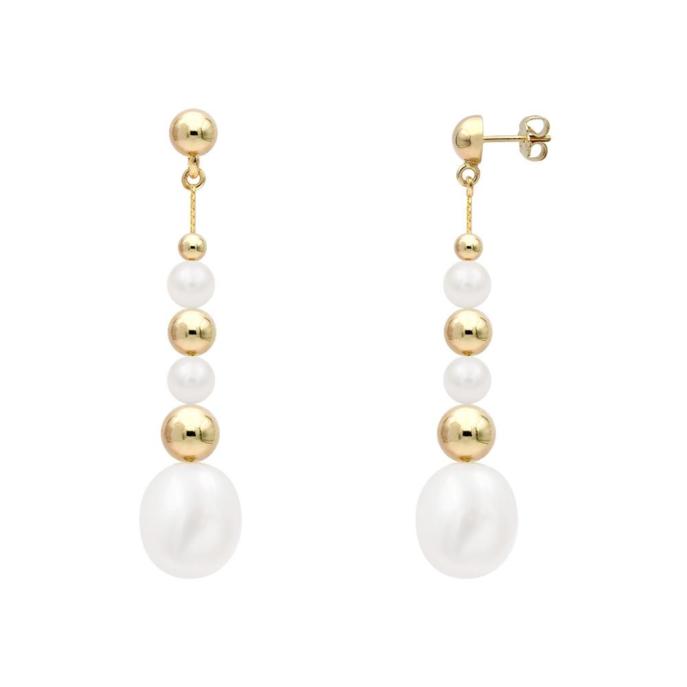  TBS Creations Σκουλαρίκια με μαργαριτάρια Fresh Water Pearl από χρυσό 14 καρατίων BSE111163 2025