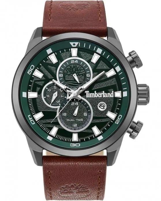 Timberland TIMBERLAND HENNIKER II DUAL TIME - TDWGF0055601, Anthracite case with Brown Leather Strap