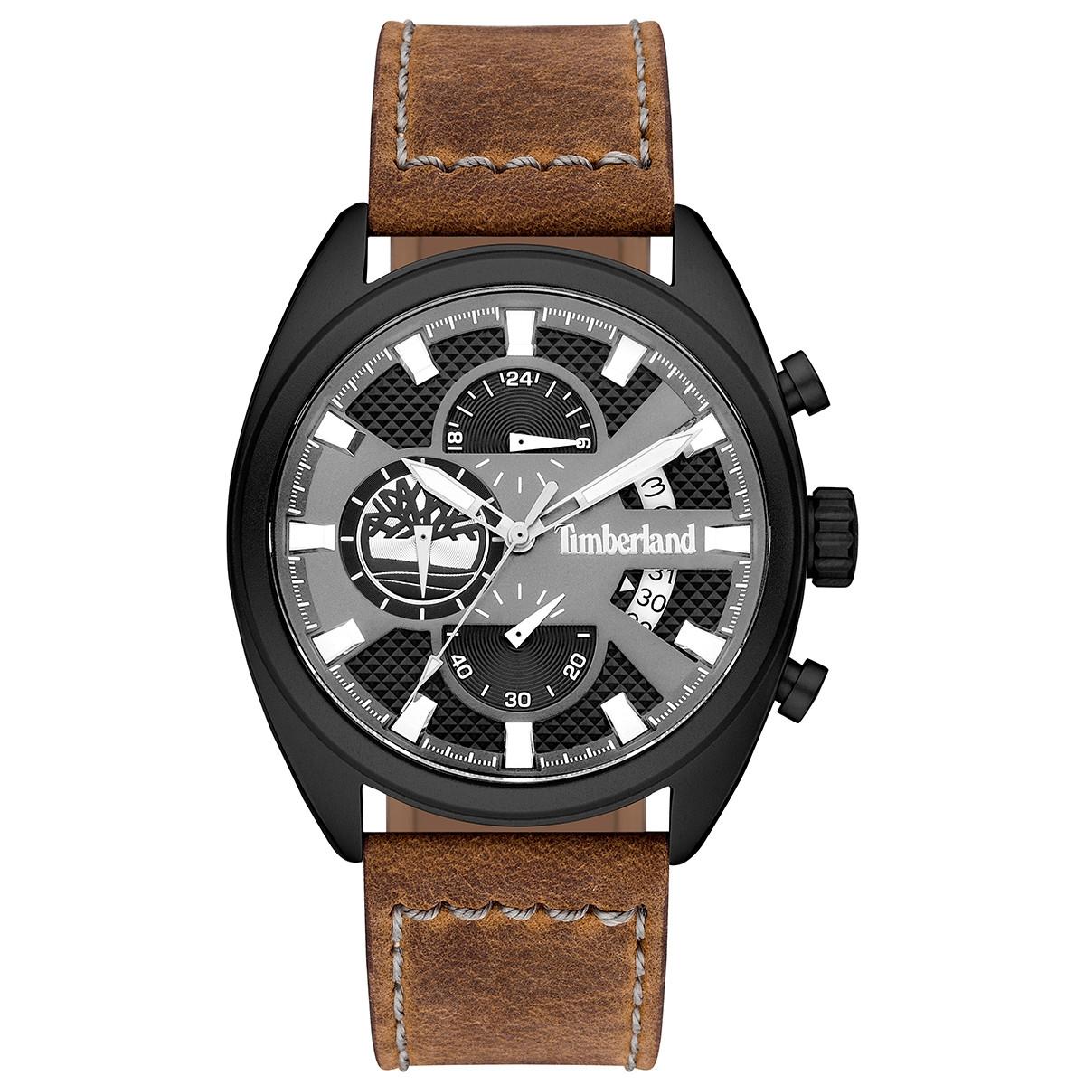 TIMBERLAND SEABROOK - TBL15640JLB/61, Black case with Brown Leather Strap