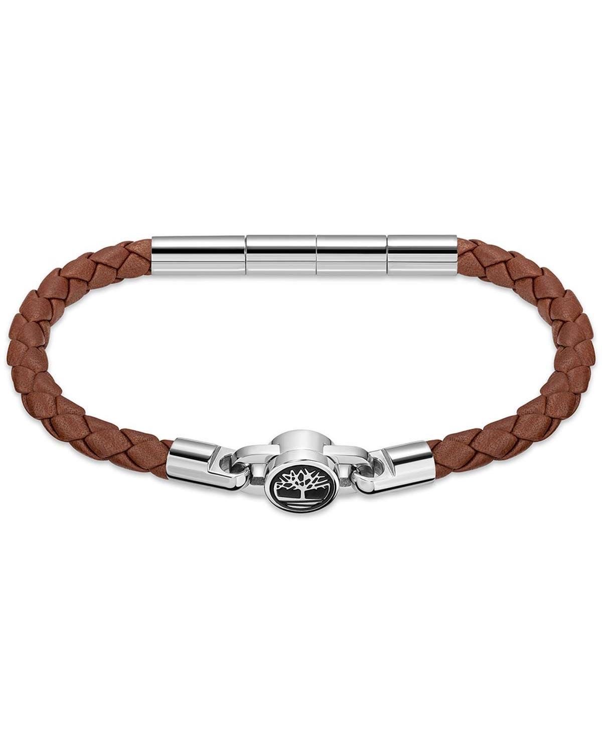 Timberland Jewellery TIMBERLAND Βραχιόλι από ανοξείδωτο ατσάλι & δέρμα Brown TDAGB0002001