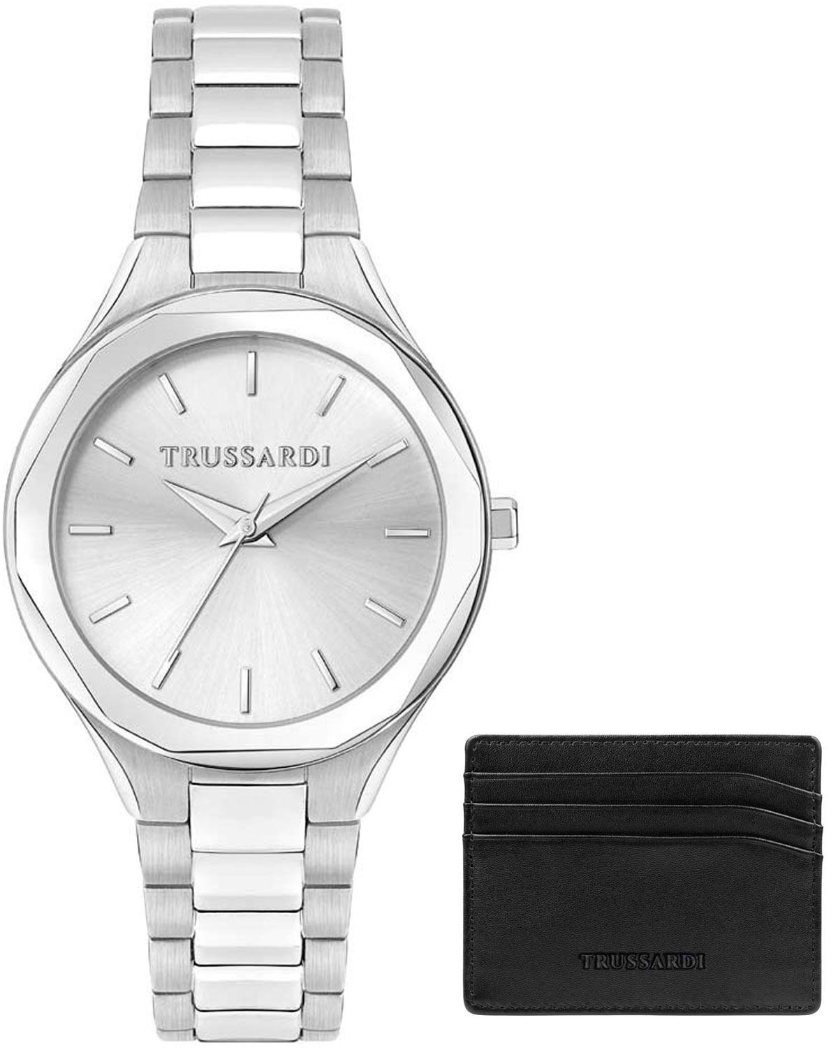 TRUSSARDI Brink Gift Set - R2453157507, Silver case with Stainless Steel Bracelet