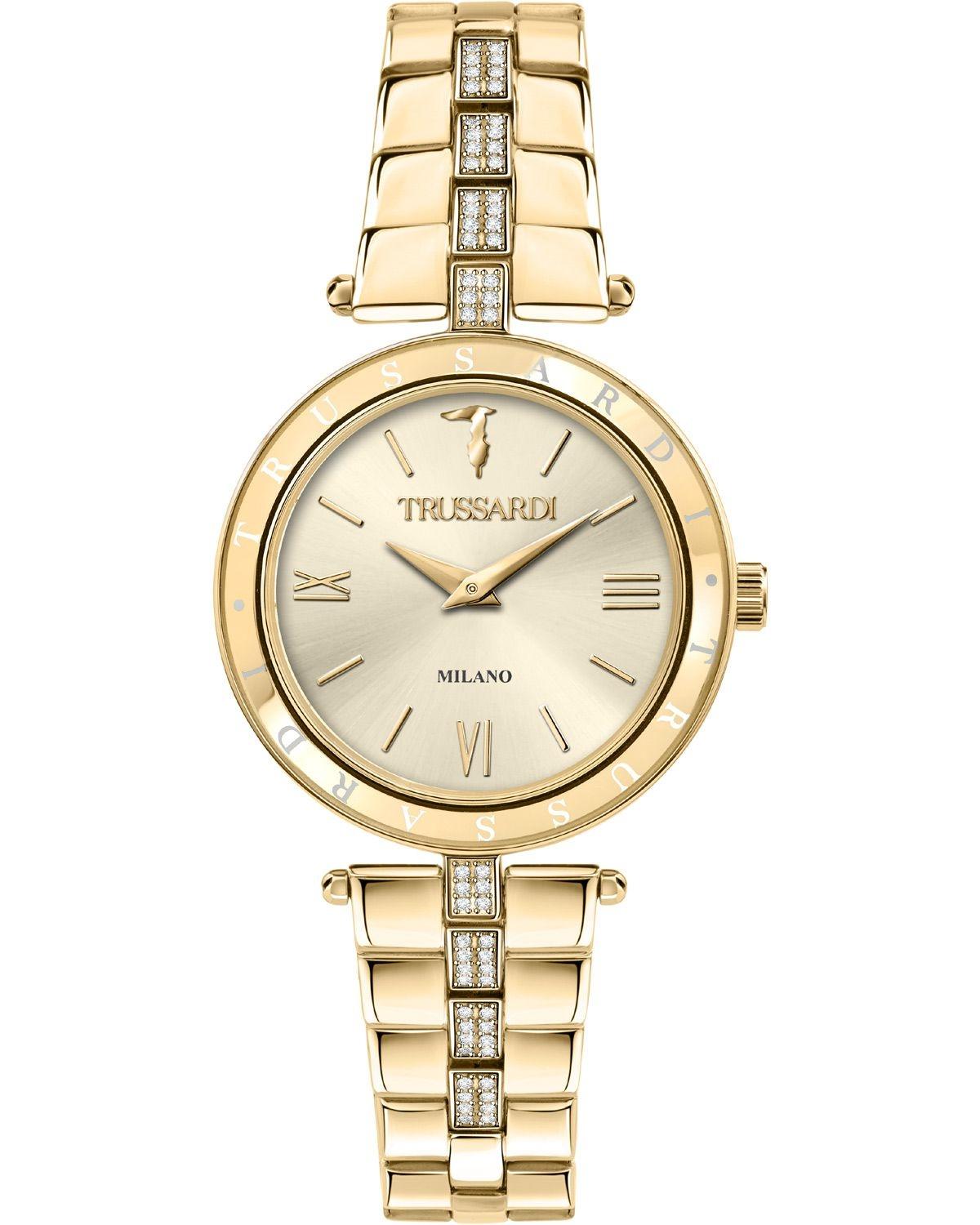 TRUSSARDI T-Shiny Crystals - R2453145508, Gold case with Stainless Steel Bracelet 2025