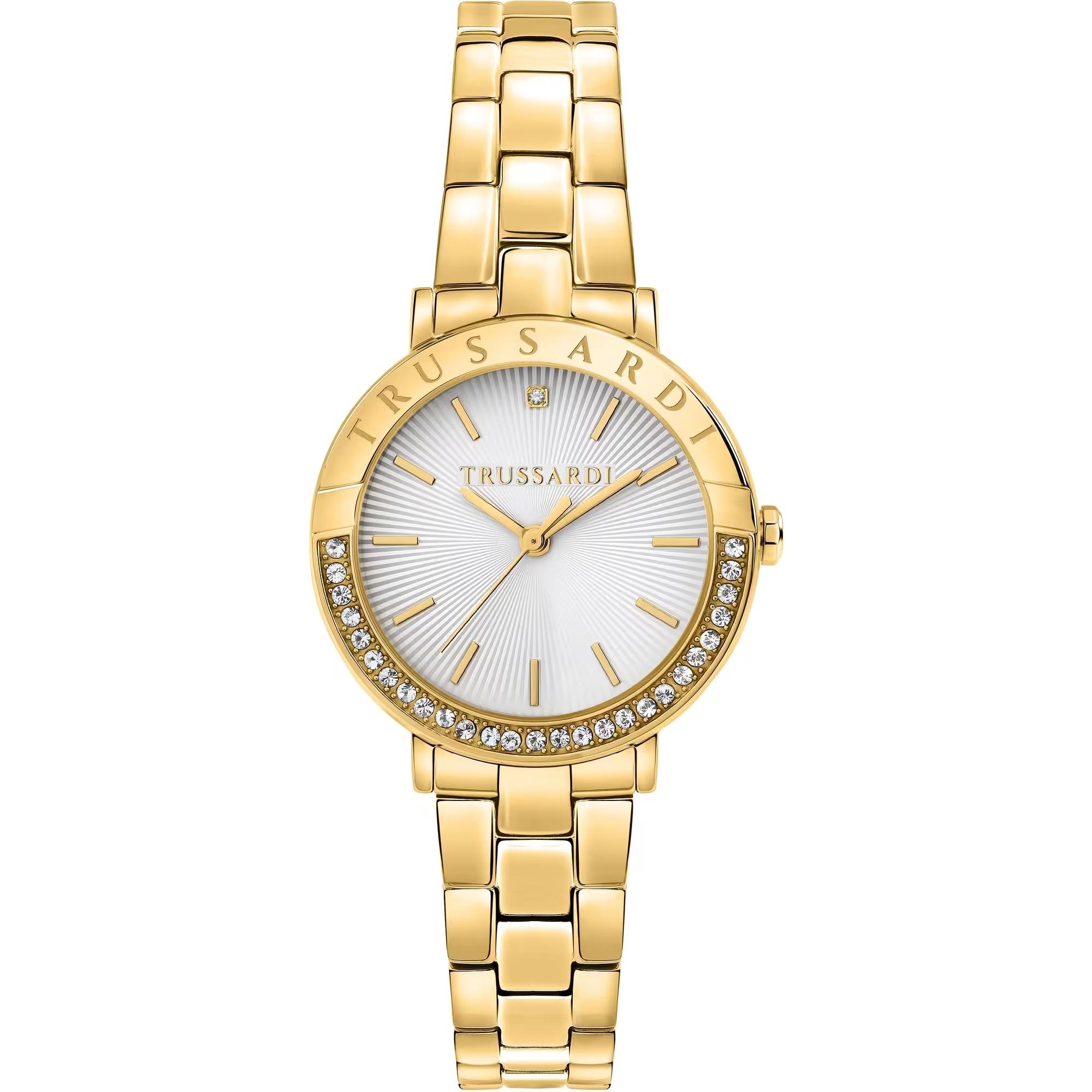  TRUSSARDI T-vision Crystals - R2453125503, Gold case with Stainless Steel Bracelet 2025