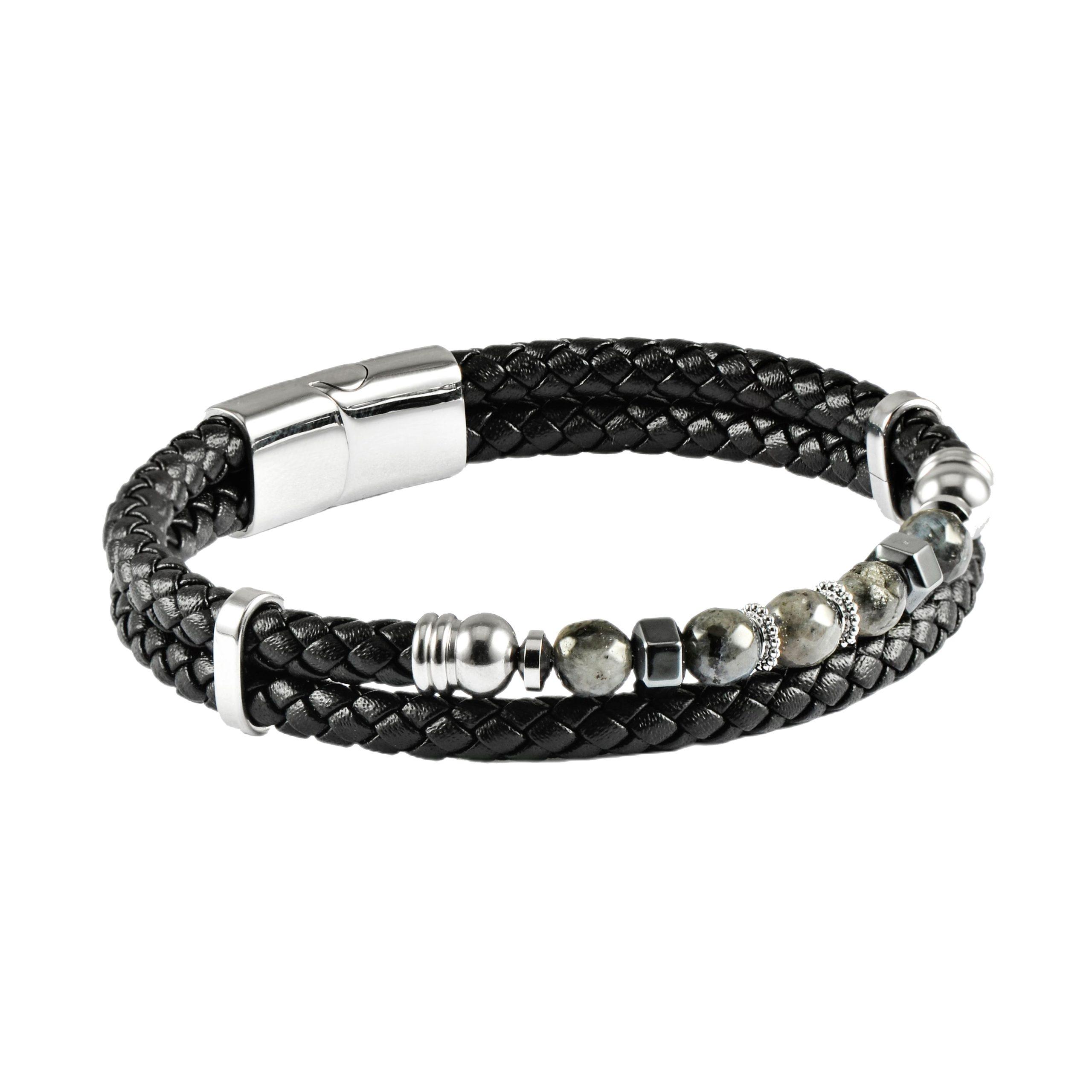 U.S. Polo Jewellery U.S. POLO Βραχιόλι από Aνοξείδωτο ατσάλι & Δέρμα Black JW9284BR
