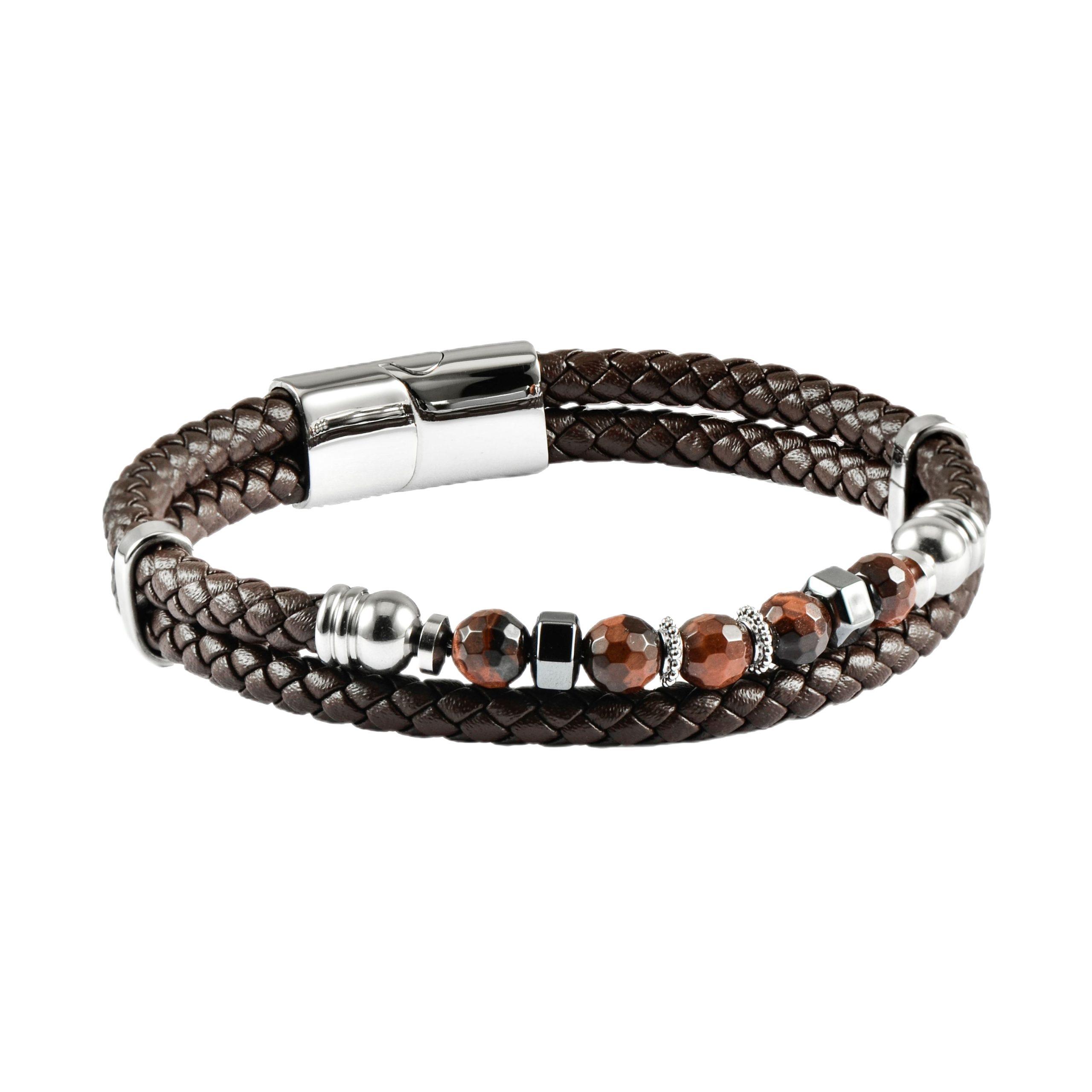 U.S. Polo Jewellery U.S. POLO Βραχιόλι από Aνοξείδωτο ατσάλι & Δέρμα Brown JW9285BR