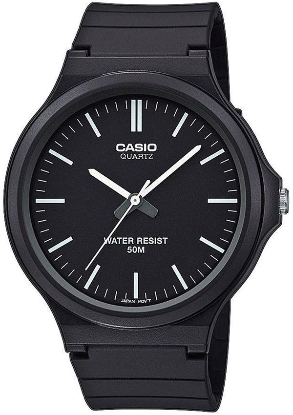 CASIO Collection - MW-240-1EVEF, Black case with Black Rubber Strap