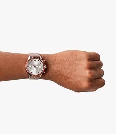 EMPORIO ARMANI Mario Chronograph AR11452 Silver case with Grey