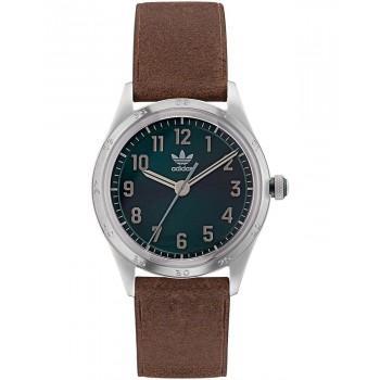 ADIDAS Code Four - AOSY22527,  Silver case with Brown Leather Strap