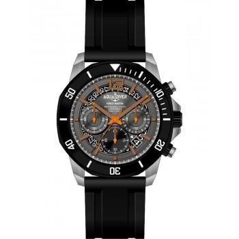 AQUADIVER Force Master Chronograph - SS23086G15, Silver case with Black Rubber Strap