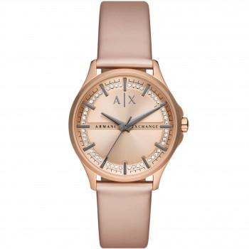 ARMANI EXCHANGE Lady Hampton - AX5272, Rose Gold case with Gold Leather Strap