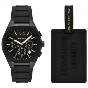 ARMANI EXCHANGE Raphael Chronograph Gift Set - AX7165, Black case with Black Rubber Strap