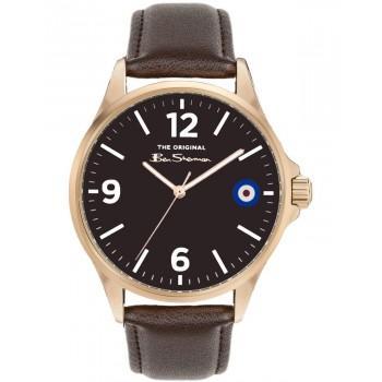 BEN SHERMAN  The Original - BS058BR  Gold case with Brown Leather Strap