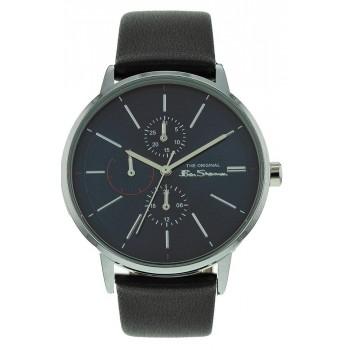 BEN SHERMAN  The Original - BS062U ,  Silver case with Black Leather Strap