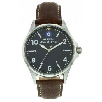 BEN SHERMAN  The Original - BS068BR  Silver case with Brown Leather Strap