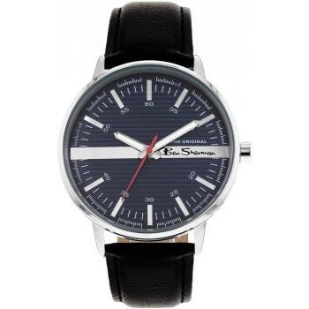 BEN SHERMAN The Originals - BS070B,  Silver case with Black Leather Strap
