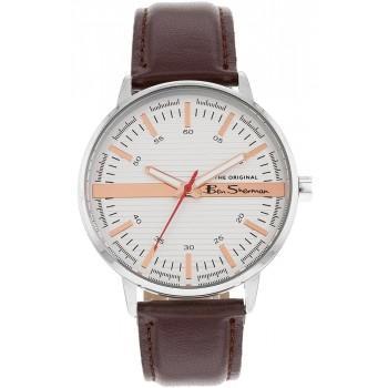 BEN SHERMAN The Originals - BS070BR,  Silver case with Brown Leather Strap