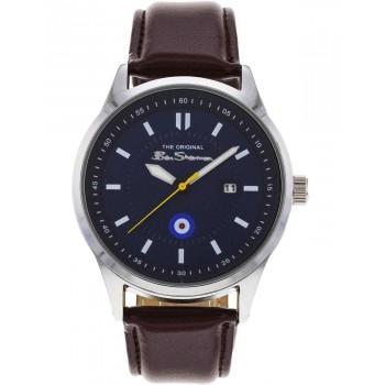 BEN SHERMAN The Originals - BS084UBR,  Silver case with Brown Leather Strap