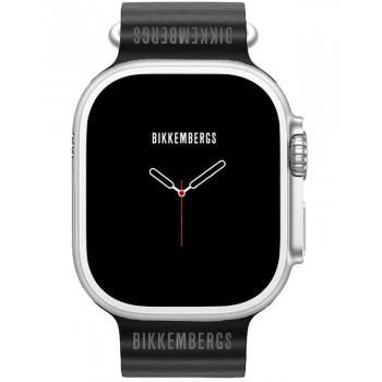 BIKKEMBERGS Smartwatch Big - BK10-1,  Silver case with Black Rubber Strap 