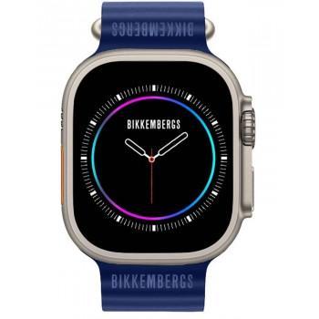 BIKKEMBERGS Smartwatch Big - BK11-11,  Silver case with Blue Rubber Strap 