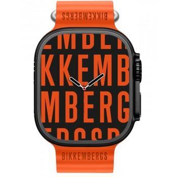 BIKKEMBERGS Smartwatch Big - BK12-12  Black case with Orange Rubber Strap 