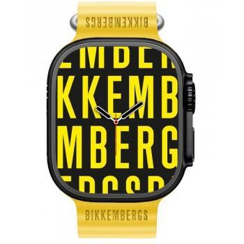 BIKKEMBERGS Smartwatch Big - BK12-7,  Black case with Yellow Rubber Strap 
