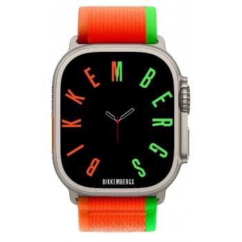 BIKKEMBERGS Smartwatch Big - BK39,  Silver case with Multicolor Fabric Strap 