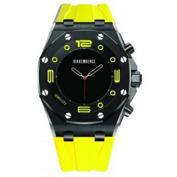 BIKKEMBERGS Smartwatch - BK-GT301  Black case with Yellow Rubber Strap 