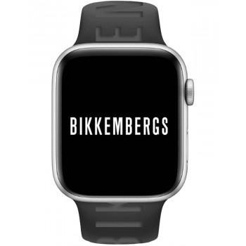BIKKEMBERGS Smartwatch Medium - BK08,  Silver case with Black Rubber Strap 