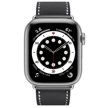 BIKKEMBERGS Smartwatch Medium - BK33  Silver case with Black Leather Strap 