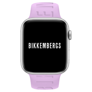 BIKKEMBERGS Smartwatch Medium - BK36  Silver case with Pink Rubber Strap 