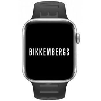 BIKKEMBERGS Smartwatch Small - BK01,  Silver case with Black Rubber Strap 