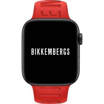 BIKKEMBERGS Smartwatch Small - BK14,  Black case with Red Rubber Strap 
