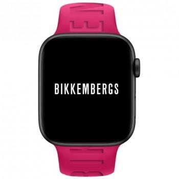 BIKKEMBERGS Smartwatch Small - BK22,  Black case with Fuchsia Rubber Strap 