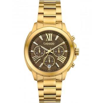 BREEZE Chronique Chronograph - 212481.8,  Gold case with Stainless Steel Bracelet