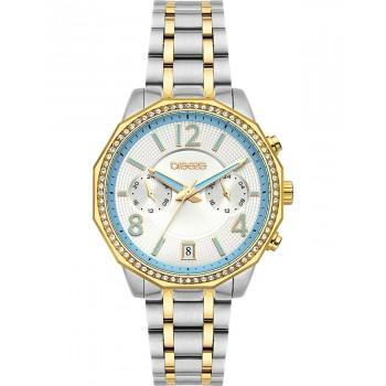 BREEZE Crystal  Dual Time - 712451.3,  Silver case with Stainless Steel Bracelet