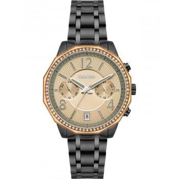 BREEZE Crystal  Dual Time - 812451.2,  Rose Gold case with Stainless Steel Bracelet