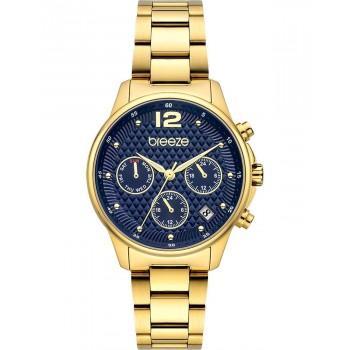 BREEZE Enigma Dual Time - 212431.3,  Gold case with Stainless Steel Bracelet