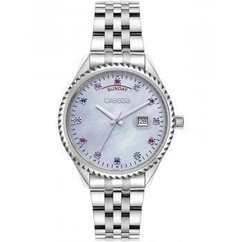 BREEZE Glacier Crystals - 612401.6,  Silver case with Stainless Steel Bracelet