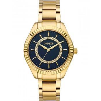 BREEZE Magnificent Crystals - 212471.3,  Gold case with Stainless Steel Bracelet