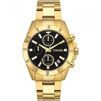 BREEZE Obsession Crystals Chronograph - 212461.2,  Gold case with Stainless Steel Bracelet