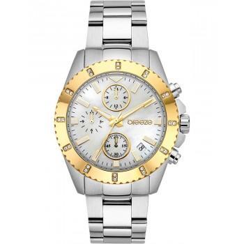 BREEZE Obsession Crystals Chronograph - 612461.2,  Silver case with Stainless Steel Bracelet
