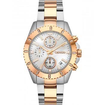 BREEZE Obsession Crystals Chronograph - 712461.5,  Silver case with Stainless Steel Bracelet