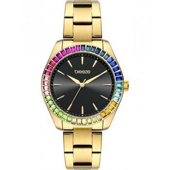 BREEZE Prismatic Crystals - 212411.6,  Gold case with Stainless Steel Bracelet